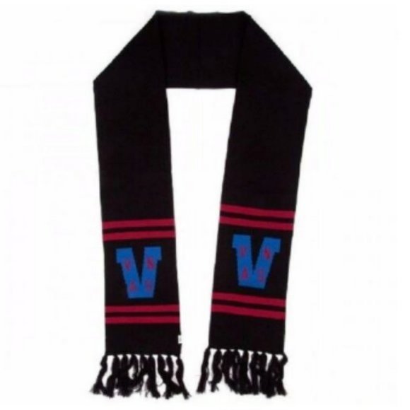 Vans Unisex Black Team Spirit Logo Knit Scarf NWT - Picture 1 of 4